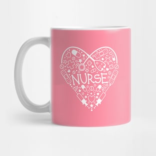 Nurse Heart 1 (white print) Mug